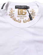 Dolce & Gabbana White Cotton Crew Neck Short Sleeves T-shirt