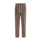 Brunello Cucinelli Brown Linen Casual Pants