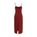 Magda Butrym Bordeaux Cotton Cocktail Dress