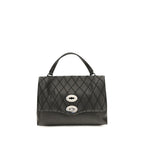 Zanellato Black Calf Leather Bos Taurus Shoulder Bag