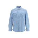 Brunello Cucinelli Blue Denim Shirt