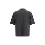 Brunello Cucinelli Gray Linen Shortsleeve Shirt