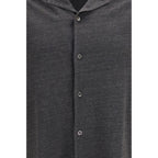 Brunello Cucinelli Gray Linen Shortsleeve Shirt