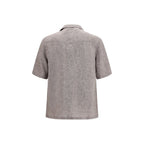 Brunello Cucinelli Gray Linen Shortsleeve Shirt