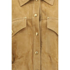 Versace Beige Lamb Leather Bomber