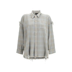 R13 Blue Cotton Pattern Shirt
