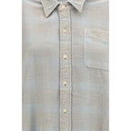 R13 Blue Cotton Pattern Shirt