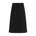 Fendi Black Wool Oves Aries Midi Skirt