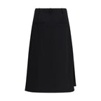 Fendi Black Wool Oves Aries Midi Skirt