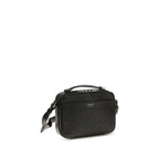 Ferragamo Black Calf Leather Bos Taurus Shoulder Bag
