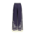 Alemais Blue Silk Casual Pants