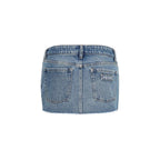 Miu Miu Blue Cotton Mini Skirt