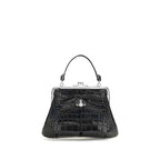 Vivienne Westwood Black Calf Leather Bos Taurus Shoulder Bag