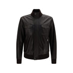 Dolce & Gabbana Brown Lamb Ovis Aries Aries Leather Jacket