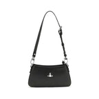 Vivienne Westwood Black Calf Leather Bos Taurus Shoulder Bag