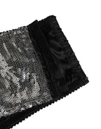Dolce & Gabbana Silver Sequined Nyon Balconnet Bra Underwear