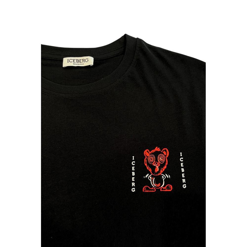 Iceberg Black Cotton Men T-Shirt