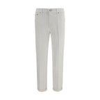 PT Torino White Cotton Slim Fit Jeans