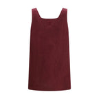 Miu Miu Bordeaux Linen Casual Dress