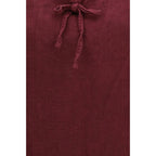 Miu Miu Bordeaux Linen Casual Dress