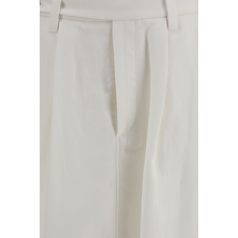 Brunello Cucinelli White Viscose Long Skirt