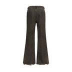Rick Owens Bicolor Cotton Flared Jeans