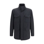 Brioni Blue Wool Oves Aries Full-Length Jacket