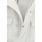 Sacai White Polyester Full-Length Jacket