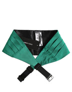 Dolce & Gabbana Green Men 100% Silk Belt Waist Cummerbund