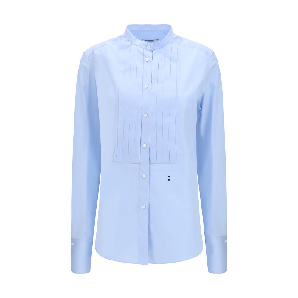 Fendi Blue Cotton Dress Shirt