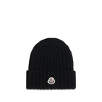 Moncler Black Wool Oves Aries Beanie