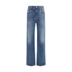 Brunello Cucinelli Blue Cotton Relaxed Fit Jeans