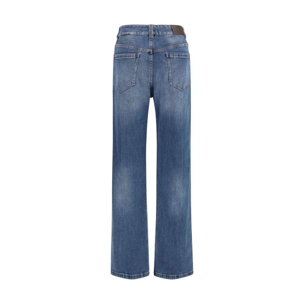Brunello Cucinelli Blue Cotton Relaxed Fit Jeans