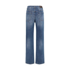 Brunello Cucinelli Blue Cotton Relaxed Fit Jeans