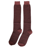 Dolce & Gabbana Burgundy Viscose Over The Calf Accessory Socks