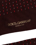 Dolce & Gabbana Burgundy Polka Dot Over The Calf Accessory Socks