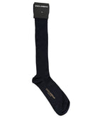 Dolce & Gabbana Men Dark Blue Viscose Over The Calf Accessory Socks