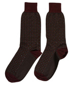 Dolce & Gabbana Maroon Dotted Wool Over The Calf Accessory Socks