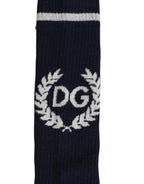 Dolce & Gabbana Men Navy Blue DG Logo Mid Calf Accessory Socks