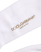 Dolce & Gabbana Men White Viscose Over The Calf Accessory Socks