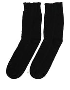 Dolce & Gabbana Men Dark Blue Cotton Ribbed Mid Calf Accessory Socks