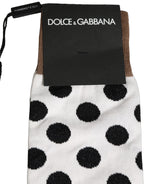 Dolce & Gabbana White Polka Dot Over The Calf Accessory Socks