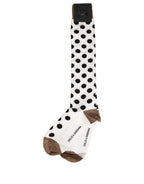 Dolce & Gabbana White Polka Dot Over The Calf Accessory Socks