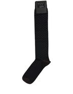 Dolce & Gabbana Men Black Cotton Polka Dot Over The Calf Socks
