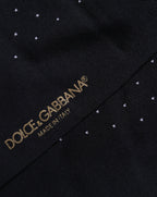 Dolce & Gabbana Men Black Cotton Polka Dot Mid Calf Accessory Socks