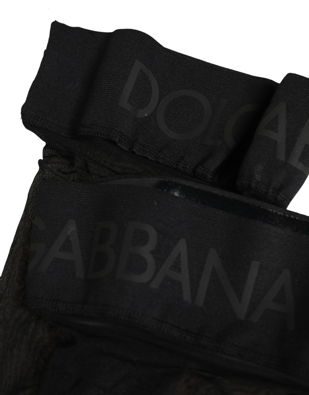 Dolce & Gabbana Black Nylon Logo Calf Long Women Accessory Socks