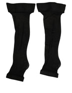 Dolce & Gabbana Black Nylon Logo Calf Long Women Accessory Socks