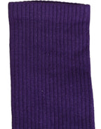 Dolce & Gabbana Violet Cotton Ribbed Mid Calf Women Accessory Socks