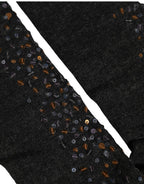 Dolce & Gabbana Dark Gray Sequined Wool Knee High Accessory Socks