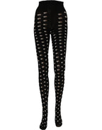 Dolce & Gabbana Black Polka Dot Fishnet Pantyhose Stockings Socks